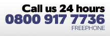 Call us 24 hours - Freephone 0800 917 7736